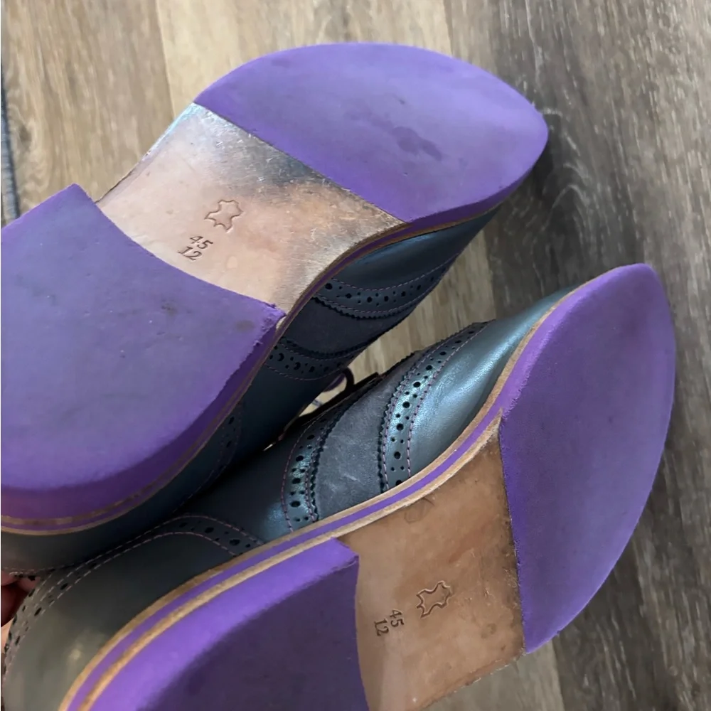 Bold Society by Soxy Gray and Purple Men's Wingtip Dress Shoes Sz 12
